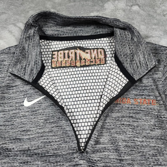 Florida State Seminoles Jacket Womens XL Gray NCAA Football Nike 1/4 Zip Top - Picture 5 of 12